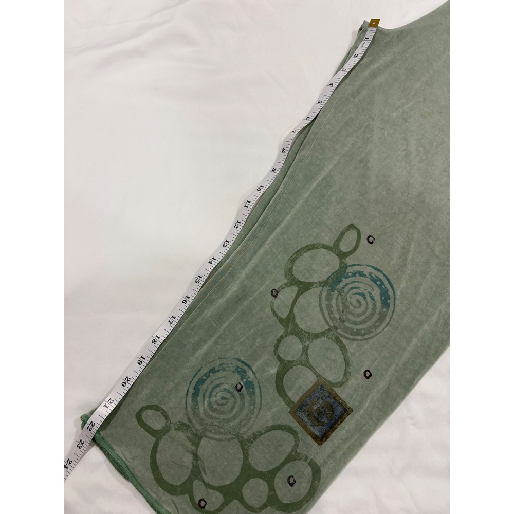 Bluefish Green Pull On Hand Printed Pants Artsy Art To Wear Size 0 Vintage - Picture 15 of 15
